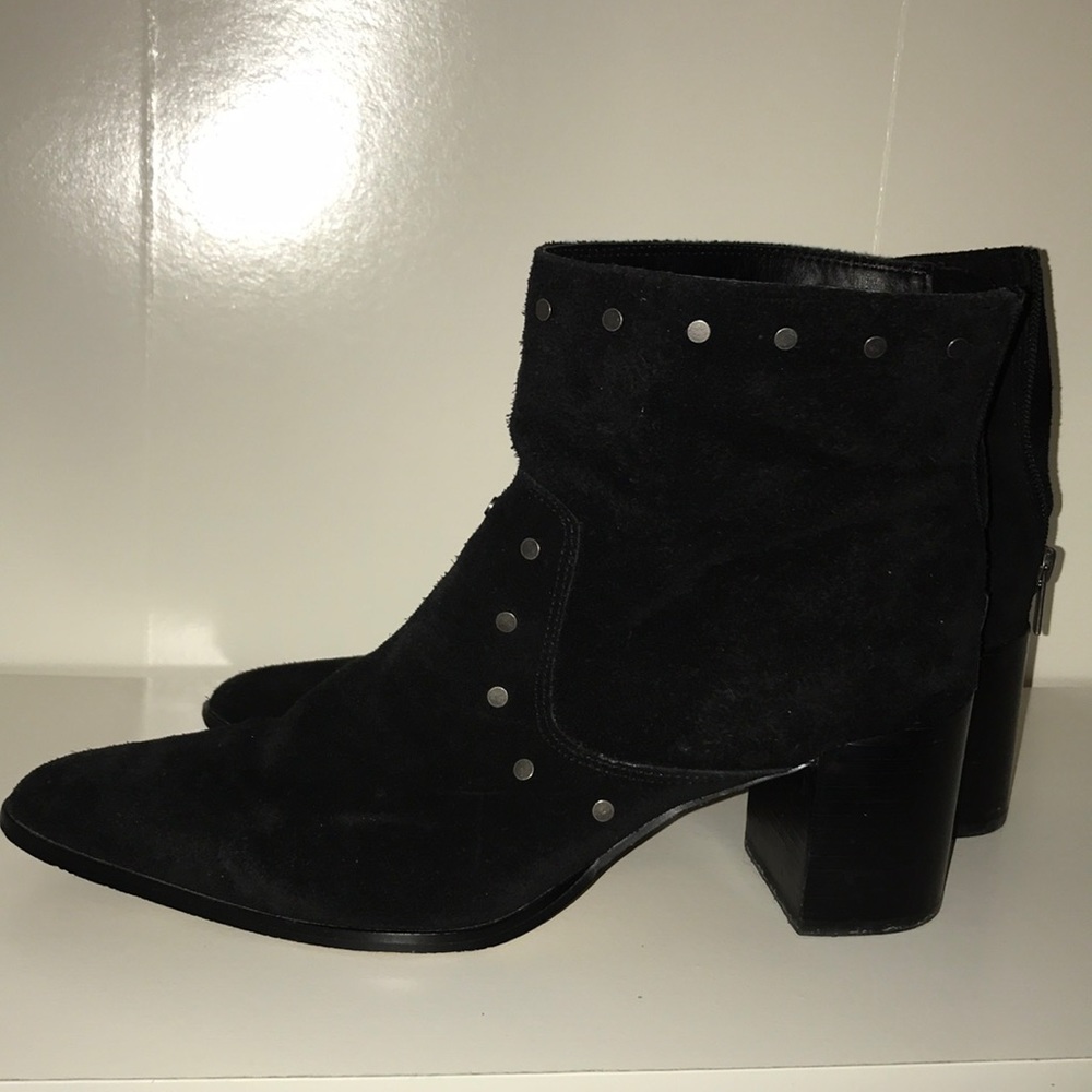 Saks black suede ankle booties